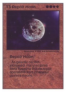 Need: 0    Want: 0    Have: 147    Will Trade: 139    In Storage: 65              T3 ‑ Repair Moon  Set: UE  Rarity: C2    Artist: Aris Multimedia Inc.    