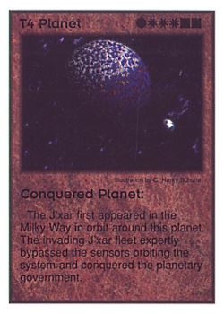 Need: 0    Want: 10    Have: 3    Will Trade: 0    In Storage: 0              T4 ‑ Planet ‑ Conquered Planet  Set: GI  Rarity: V2    Artist: C. Henry Schulte    