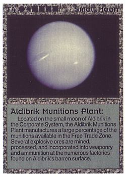 Need: 0    Want: 0    Have: 35 (+3)    Will Trade: 30    In Storage: 28              T4 ‑ Small Moon ‑ Aldibrik Munitions Plant  Set: BE  Rarity: C1    Artist: Space, Time & Art    