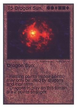 Need: 0    Want: 4    Have: 9    Will Trade: 0    In Storage: 1              T5 ‑ Dragon Sun  Set: Per  Rarity: U1    Artist: C. Henry Schulte    