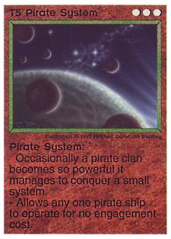 Need: 0    Want: 0    Have: 10 (+37)    Will Trade: 6    In Storage: 3              T5 ‑ Pirate System  Set: NE  Rarity: R1    Artist: Mitchell Davidson Bentley    