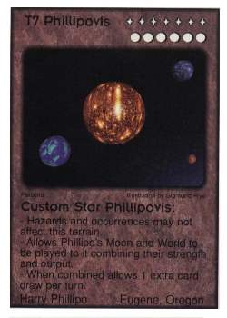 Need: 1    Want: 12    Have: 0    Will Trade: 0    In Storage: 0              T7 ‑ Phillipovis ‑ Custom Star Phillipovis  Set: Pro5  Rarity: Pro5    Artist: Sigmund Frye    