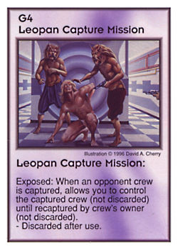 Need: 8    Want: 4    Have: 1    Will Trade: 0    In Storage: 0              G4 ‑ Leopan Capture Mission  Set: GI  Rarity: U1    Artist: David A. Cherry    